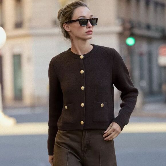 Zara Sweaters - ZARA KNIT CARDIGAN WITH GOLDEN BUTTONS